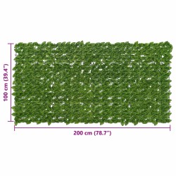 Écran de balcon avec feuilles Vert et jaune 200 x 100 cm 623676623676