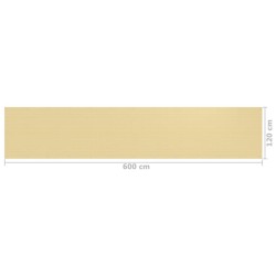 Écran de balcon Beige 120x600 cm PEHD 623681623681