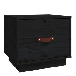 Table de chevet Noir 40x34x35 cm Bois de pin solide 623687623687