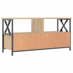 Meuble TV chêne sonoma 90x33x45 cm bois d'ingénierie et fer 623692623692