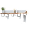 Étagère de vasque murale acier et bois massif d'acacia 623693623693
