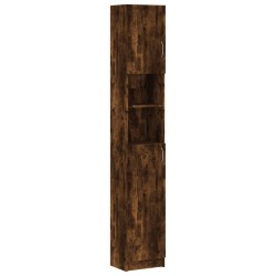 Armoire de bain Chêne fumé 32x25,5x190 cm Bois d'ingénierie 623698623698