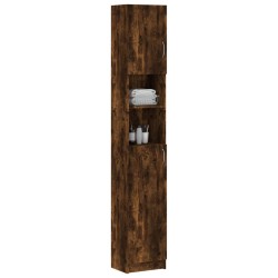 Armoire de bain Chêne fumé 32x25,5x190 cm Bois d'ingénierie 623698623698
