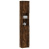 Armoire de bain Chêne fumé 32x25,5x190 cm Bois d'ingénierie 623698623698
