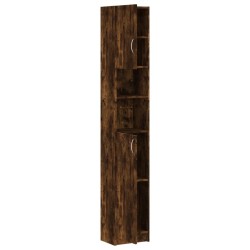 Armoire de bain Chêne fumé 32x25,5x190 cm Bois d'ingénierie 623698623698