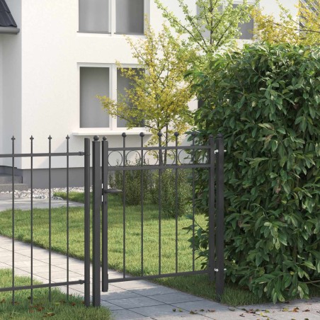 Porte de Clôture HORST 100 x 100 cm métal Noir Verrouillable 623701623701