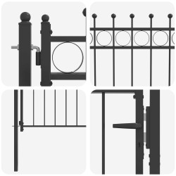 Porte de Clôture HORST 100 x 100 cm métal Noir Verrouillable 623701623701