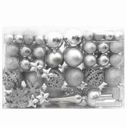 Ensemble de boules de Noël 111 pièces argenté polystyrène 623710623710