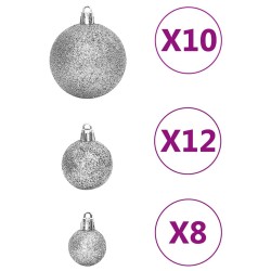 Ensemble de boules de Noël 111 pièces argenté polystyrène 623710623710