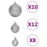 Ensemble de boules de Noël 111 pièces argenté polystyrène 623710623710