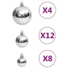 Ensemble de boules de Noël 111 pièces argenté polystyrène 623710623710