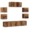 Ensemble de meuble TV mural 7 pcs vieux bois bois d'ingénierie 623711623711