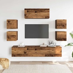 Ensemble de meuble TV mural 7 pcs vieux bois bois d'ingénierie 623711623711