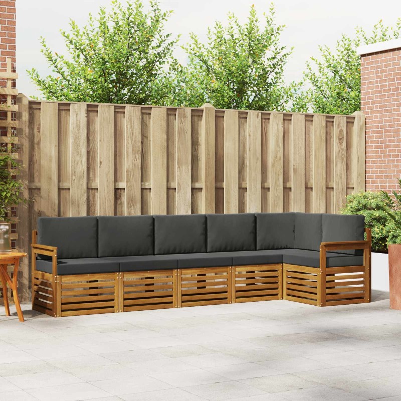 Ensemble de canapé d'angle 6 pcs Naturel et Anthracite 623713623713