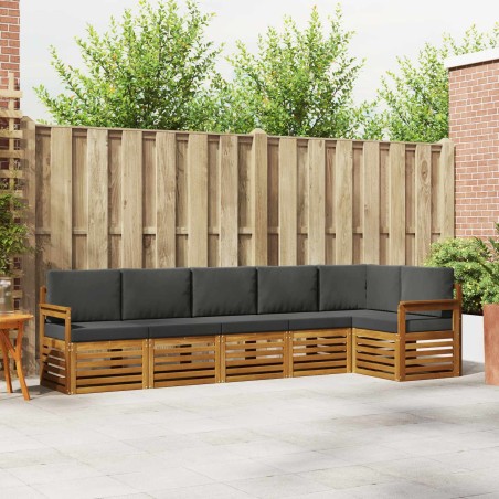 Ensemble de canapé d'angle 6 pcs Naturel et Anthracite 623713623713