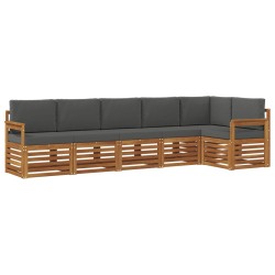 Ensemble de canapé d'angle 6 pcs Naturel et Anthracite 623713623713