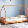 Cadre de lit d'enfants cire marron 90x190 cm bois de pin massif 623714623714