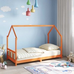 Cadre de lit d'enfants cire marron 90x190 cm bois de pin massif 623714623714