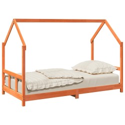 Cadre de lit d'enfants cire marron 90x190 cm bois de pin massif 623714623714