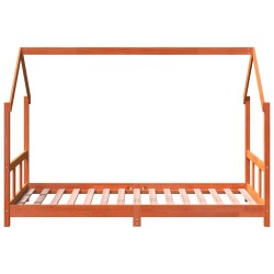 Cadre de lit d'enfants cire marron 90x190 cm bois de pin massif 623714623714