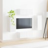 Ensemble de meuble TV mural Montage mural 4 pcs Blanc brillant 623717623717