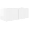 Ensemble de meuble TV mural Montage mural 4 pcs Blanc brillant 623717623717