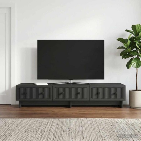 Meuble TV avec tiroir Noir 147 x 34,5 x 30 cm Bois d'ingénierie 623724623724