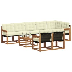 Ensemble de canapés d'extérieur 9 pcs Naturel et Crème 623725623725