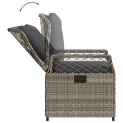 Ensemble à manger de jardin 5 pcs coussins gris résine tressée 623731623731