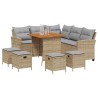 Ensemble de canapé de jardin 6 pcs avec coussins en forme de L beige résine tressée 623733623733