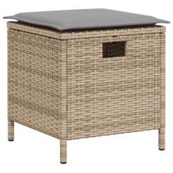 Ensemble de canapé de jardin 6 pcs avec coussins en forme de L beige résine tressée 623733623733