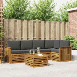 Ensemble de canapé d'angle 6 pcs Naturel et Anthracite 623736623736