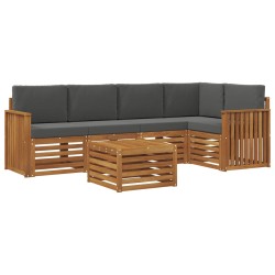 Ensemble de canapé d'angle 6 pcs Naturel et Anthracite 623736623736