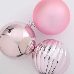 Ensemble de Boules de Noël XL 9 pc Rose Plastique 623749623749