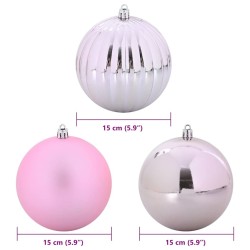 Ensemble de Boules de Noël XL 9 pc Rose Plastique 623749623749