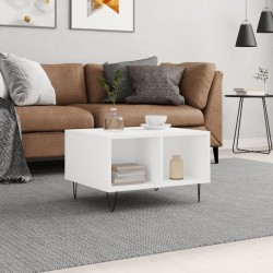 Table basse Blanc 60x50x36,5 cm Bois d'ingénierie 623755623755