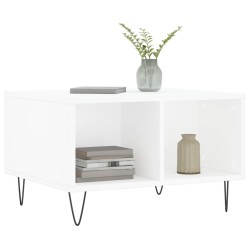 Table basse Blanc 60x50x36,5 cm Bois d'ingénierie 623755623755