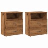 Tables de chevet 2 pcs vieux bois 50x32x60 cm bois d'ingénierie 623758623758