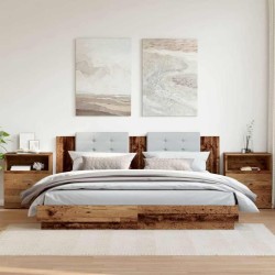 Tables de chevet 2 pcs vieux bois 50x32x60 cm bois d'ingénierie 623758623758