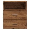 Tables de chevet 2 pcs vieux bois 50x32x60 cm bois d'ingénierie 623758623758