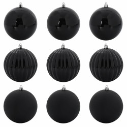 Ensemble de Boules de Noël XL 9 pc Noir Plastique 623759623759