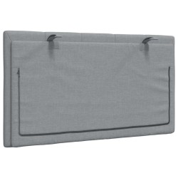Coussin de tête de lit Hanko gris clair 80 cm tissu 623763623763