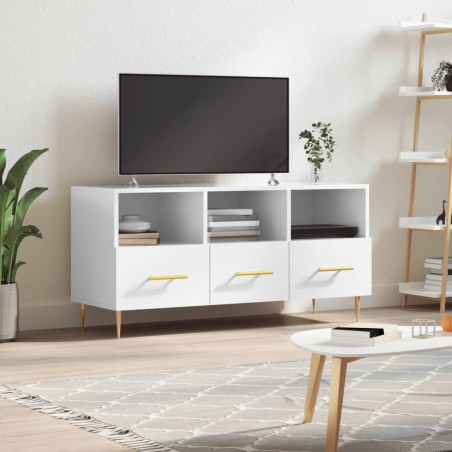 Meuble TV Blanc brillant 102x36x50 cm Bois d'ingénierie 623766623766