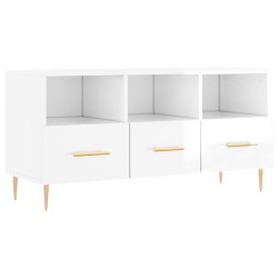Meuble TV Blanc brillant 102x36x50 cm Bois d'ingénierie 623766623766