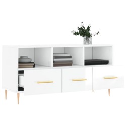 Meuble TV Blanc brillant 102x36x50 cm Bois d'ingénierie 623766623766