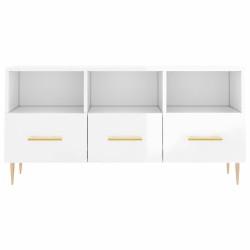 Meuble TV Blanc brillant 102x36x50 cm Bois d'ingénierie 623766623766