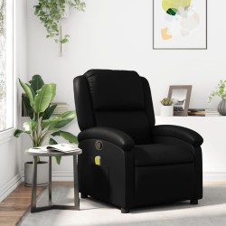 Fauteuil de massage inclinable noir similicuir 623771623771