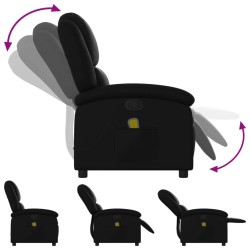 Fauteuil de massage inclinable noir similicuir 623771623771