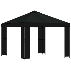 Pavillon 3 x 3 m Noir Polyester et Acier 190 gsm 623776623776