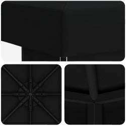 Pavillon 3 x 3 m Noir Polyester et Acier 190 gsm 623776623776
